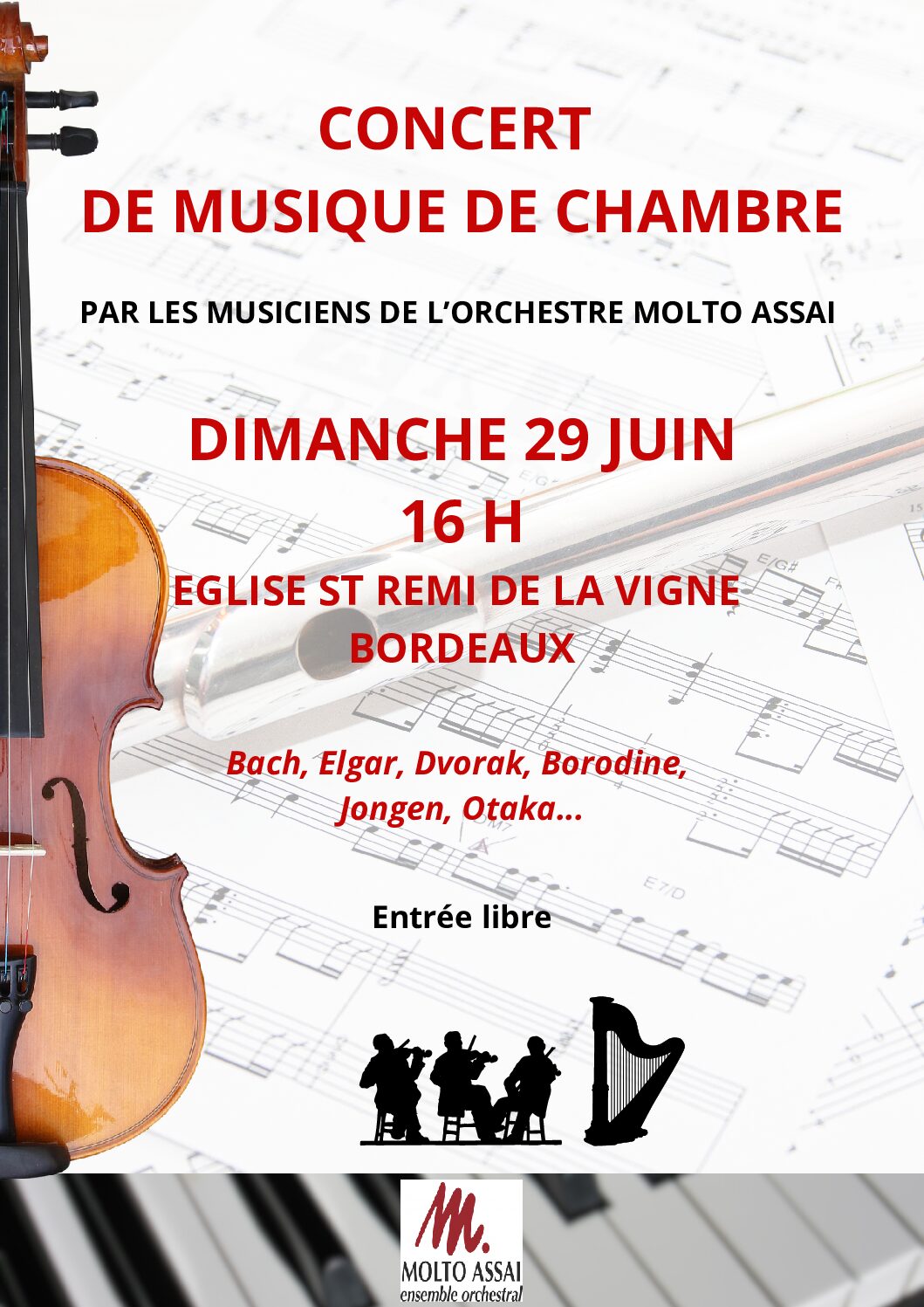 Flyer A4 concert musique de chambre du 29 juin 2025